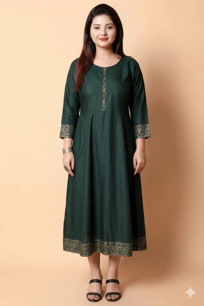 Trendy Green Viscose Rayon Printed Kurti for Women – Stylish & Comfortable for Every Occasion ✨