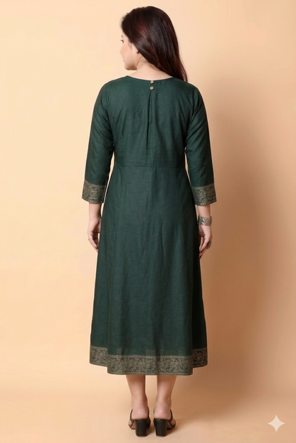 Trendy Green Viscose Rayon Printed Kurti for Women – Stylish & Comfortable for Every Occasion ✨
