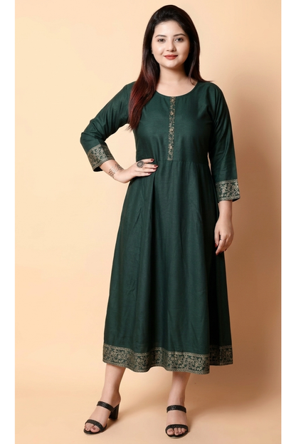 Trendy Green Viscose Rayon Printed Kurti for Women – Stylish & Comfortable for Every Occasion ✨